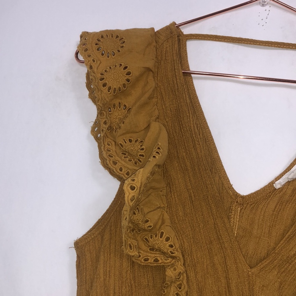 Buckle Mustard Yellow Ruffle Wrap Tank - Picture 3 of 6